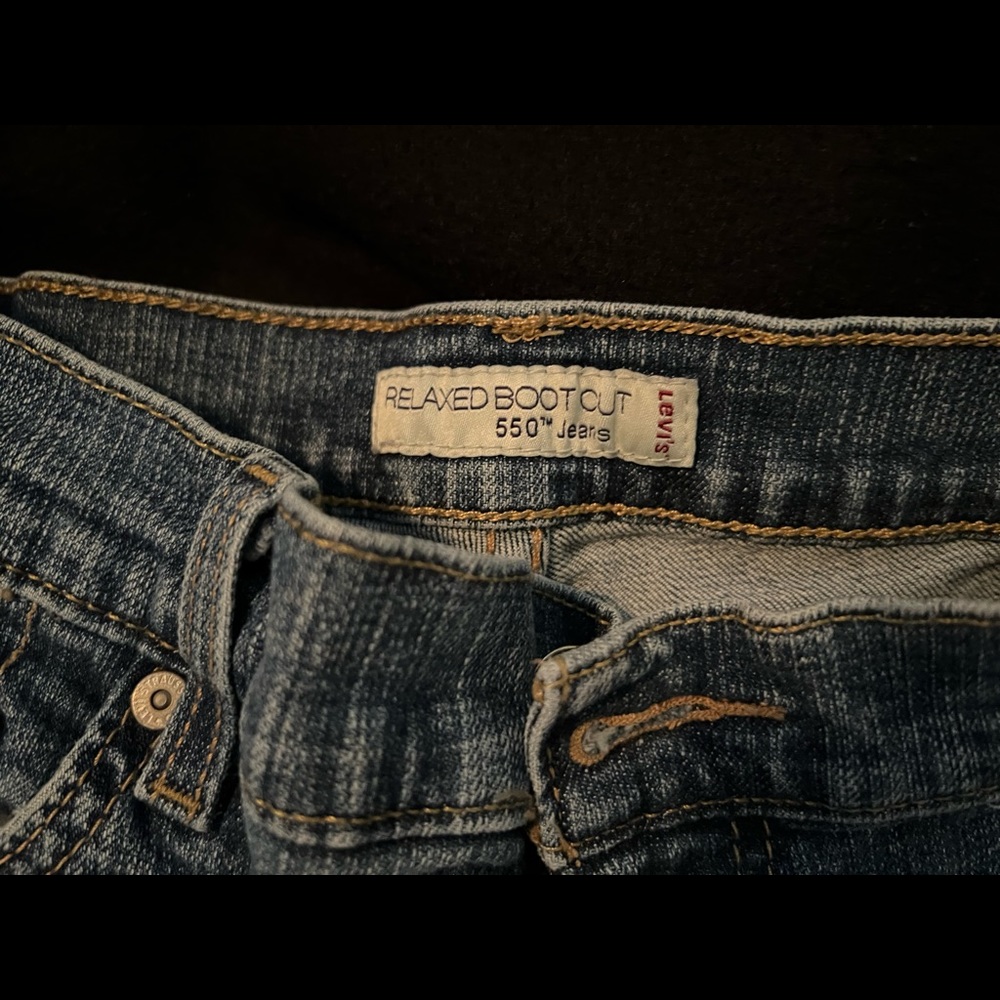 Levi 550 denim jeans relaxed bootcut 12 short